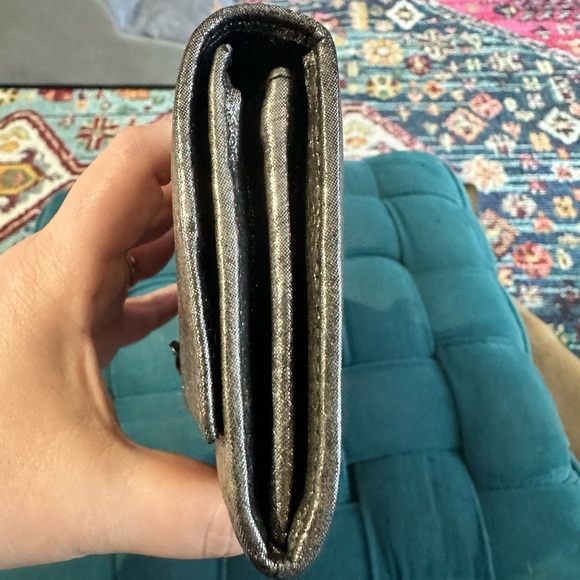 Miu Miu Metallic Silver Bow-Trim Continental Wallet - Picture 11 of 11